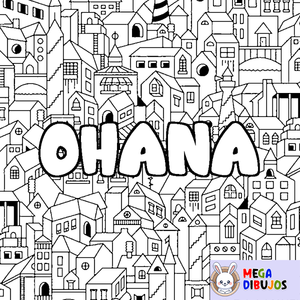 Coloraci&oacute;n del nombre OHANA - decorado ciudad