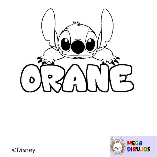 Coloraci&oacute;n del nombre ORANE - decorado Stitch