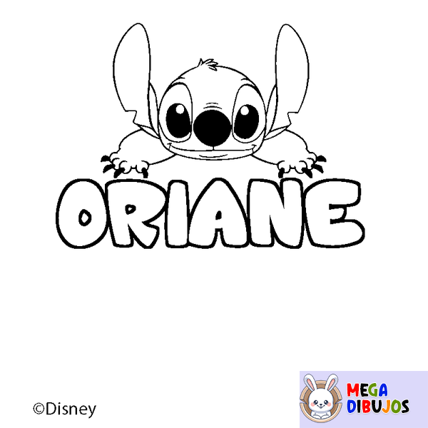 Coloraci&oacute;n del nombre ORIANE - decorado Stitch