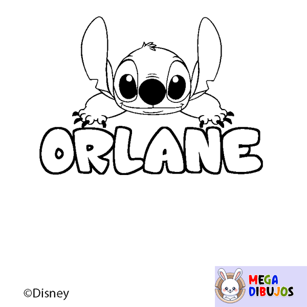 Coloraci&oacute;n del nombre ORLANE - decorado Stitch
