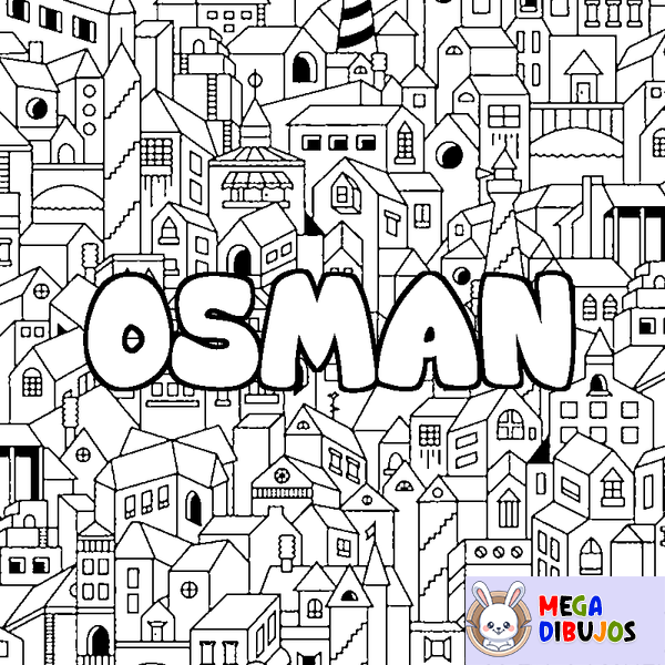 Coloraci&oacute;n del nombre OSMAN - decorado ciudad