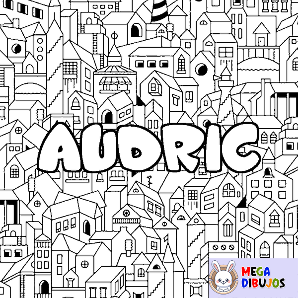Coloraci&oacute;n del nombre AUDRIC - decorado ciudad