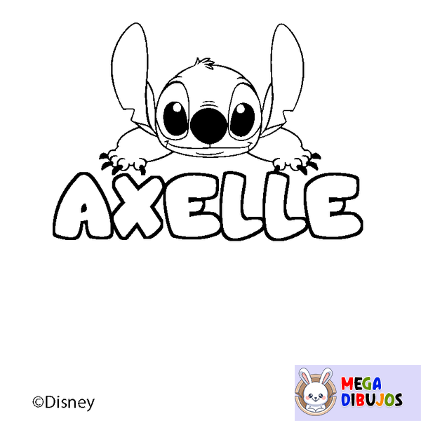 Coloraci&oacute;n del nombre AXELLE - decorado Stitch
