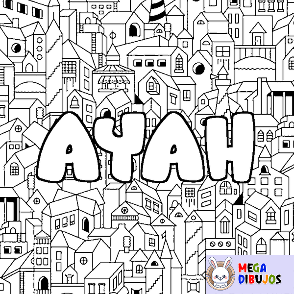 Coloraci&oacute;n del nombre AYAH - decorado ciudad