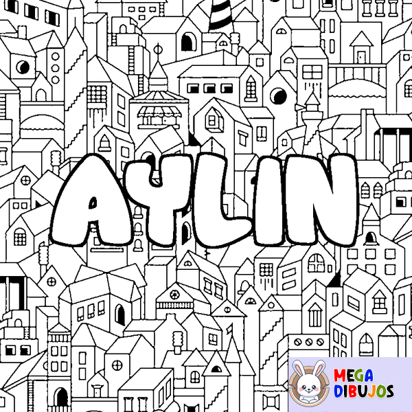 Coloraci&oacute;n del nombre AYLIN - decorado ciudad