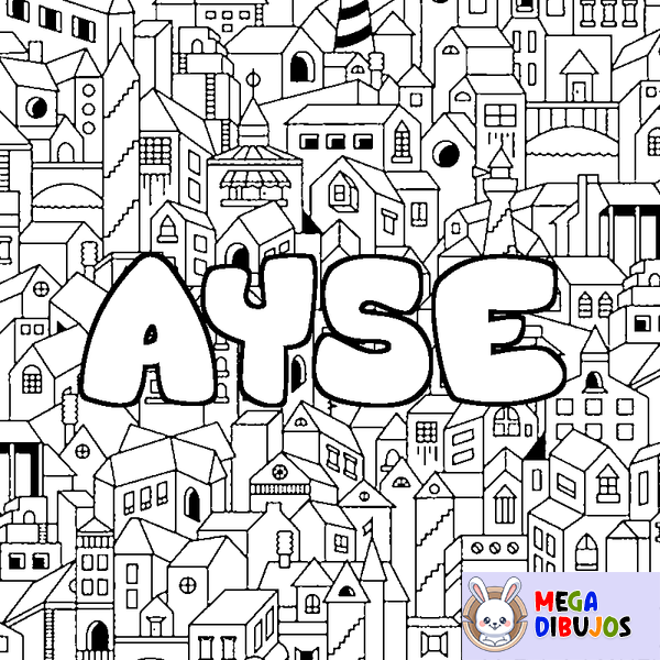 Coloraci&oacute;n del nombre AYSE - decorado ciudad