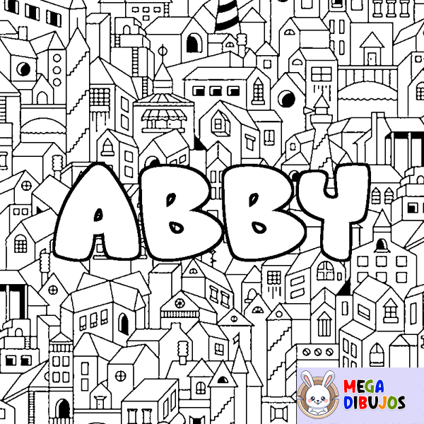 Coloraci&oacute;n del nombre ABBY - decorado ciudad