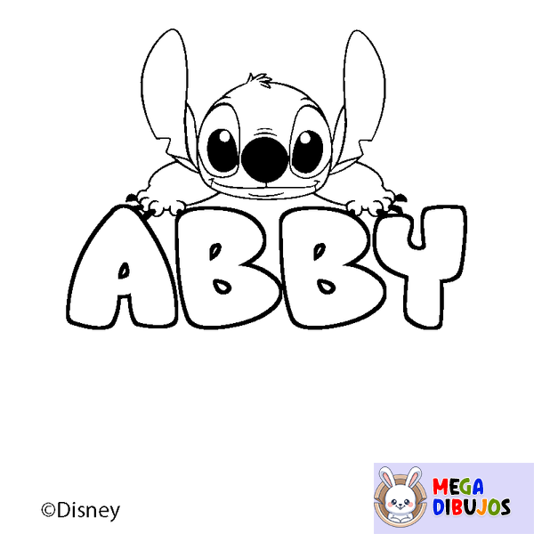 Coloraci&oacute;n del nombre ABBY - decorado Stitch