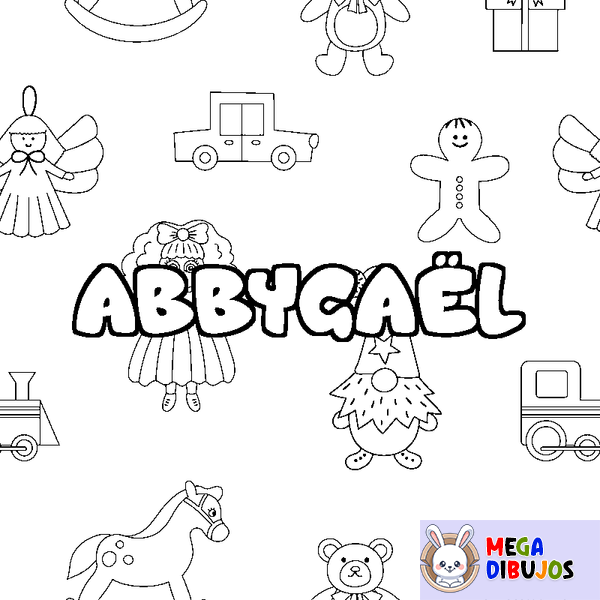 Coloraci&oacute;n del nombre ABBYGA&Euml;L - decorado juguetes