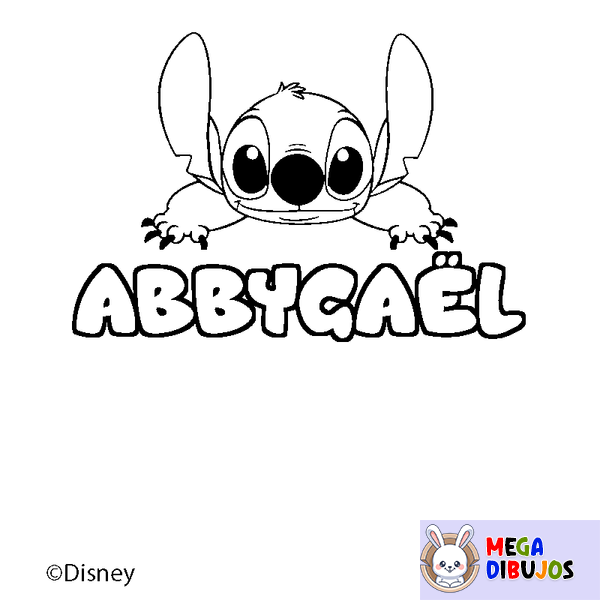 Coloraci&oacute;n del nombre ABBYGA&Euml;L - decorado Stitch