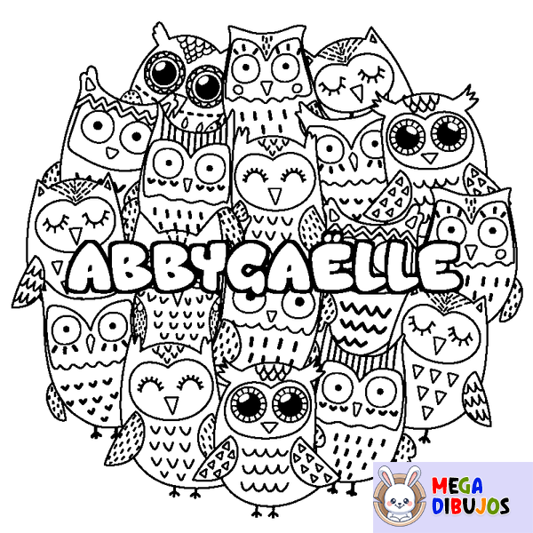 Coloraci&oacute;n del nombre ABBYGA&Euml;LLE - decorado b&uacute;hos