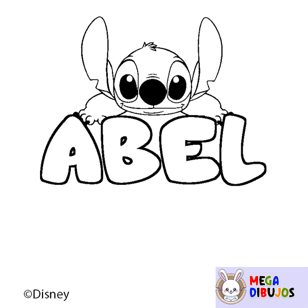 Coloraci&oacute;n del nombre ABEL - decorado Stitch