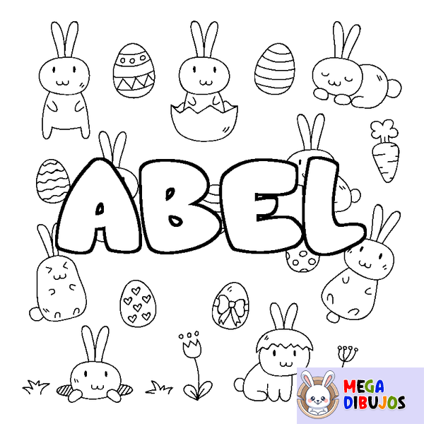Coloraci&oacute;n del nombre ABEL - decorado Pascua