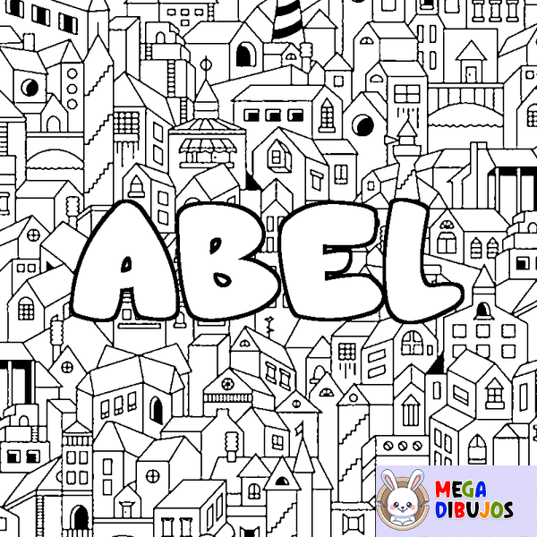 Coloraci&oacute;n del nombre ABEL - decorado ciudad