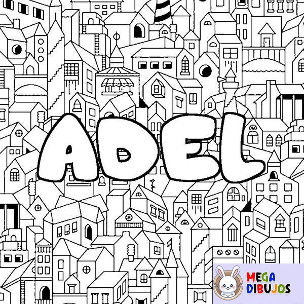 Coloraci&oacute;n del nombre ADEL - decorado ciudad