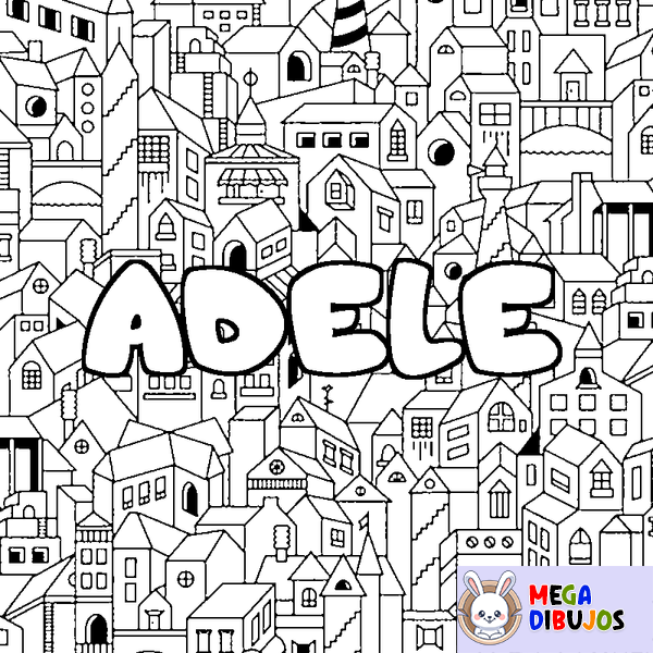 Coloraci&oacute;n del nombre ADELE - decorado ciudad