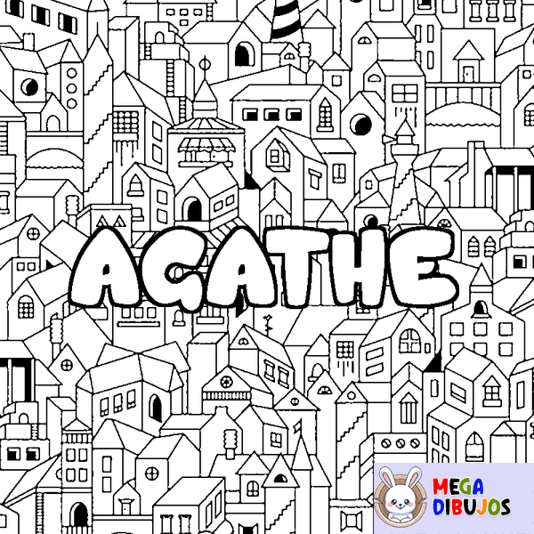 Coloraci&oacute;n del nombre AGATHE - decorado ciudad