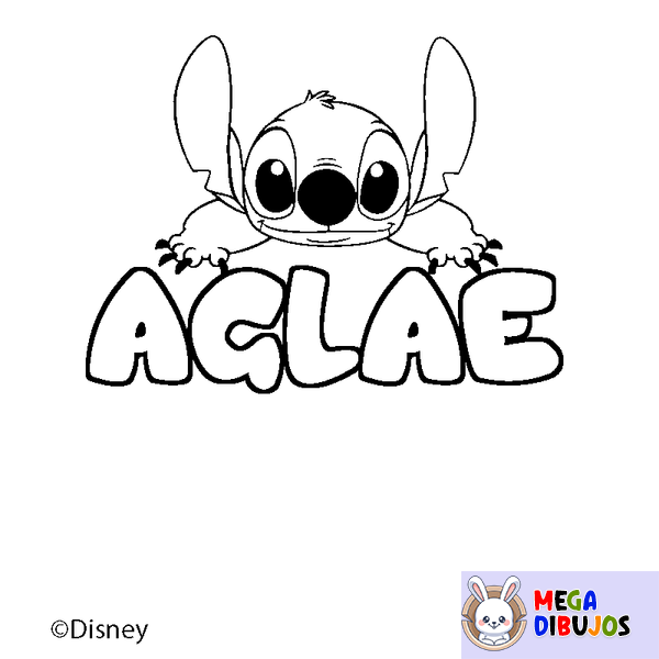 Coloraci&oacute;n del nombre AGLAE - decorado Stitch