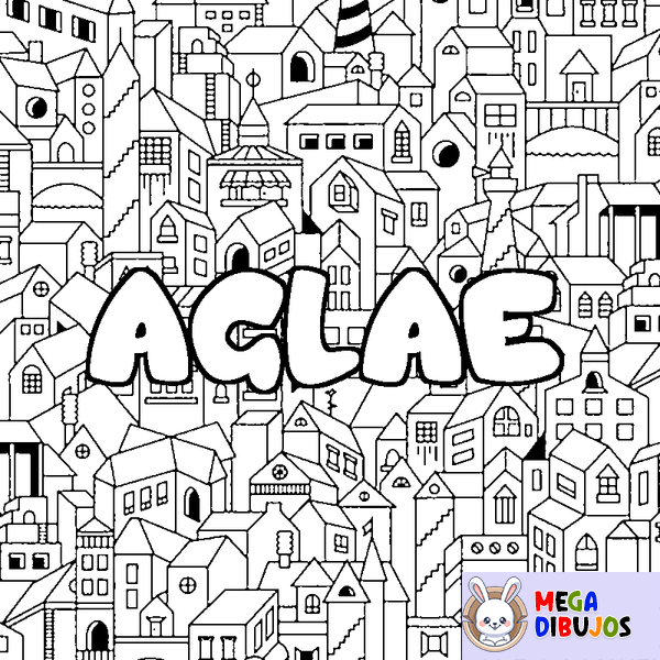 Coloraci&oacute;n del nombre AGLAE - decorado ciudad
