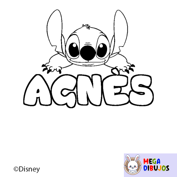 Coloraci&oacute;n del nombre AGN&Egrave;S - decorado Stitch