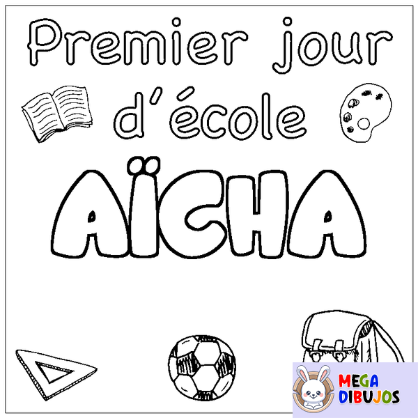 Coloraci&oacute;n del nombre A&Iuml;CHA - decorado primer d&iacute;a de escuela