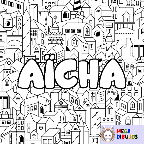 Coloraci&oacute;n del nombre A&Iuml;CHA - decorado ciudad