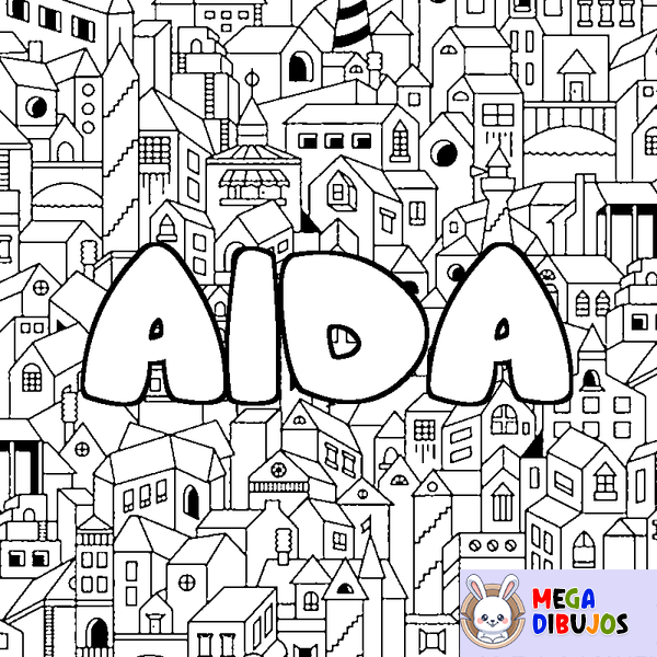 Coloraci&oacute;n del nombre AIDA - decorado ciudad