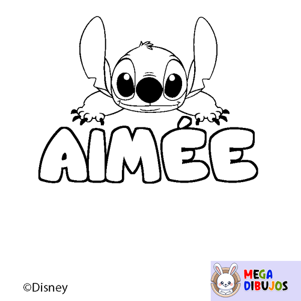 Coloraci&oacute;n del nombre AIM&Eacute;E - decorado Stitch