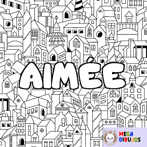 Coloraci&oacute;n del nombre AIM&Eacute;E - decorado ciudad