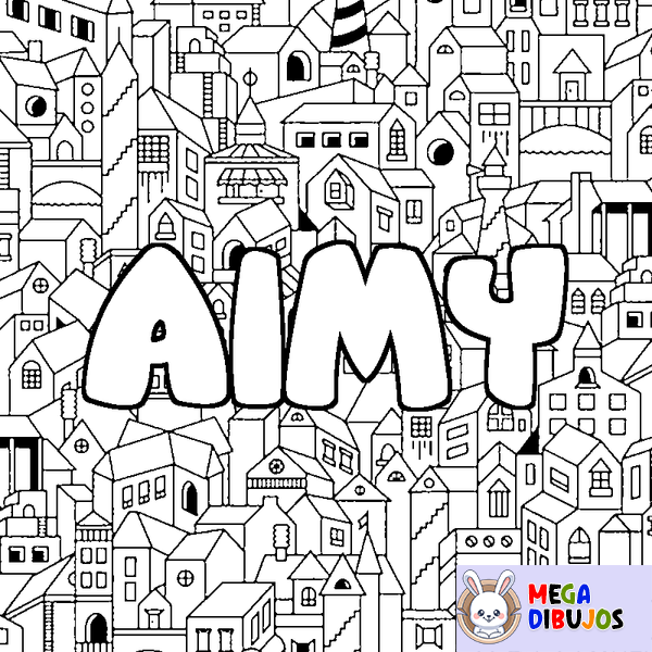 Coloraci&oacute;n del nombre AIMY - decorado ciudad
