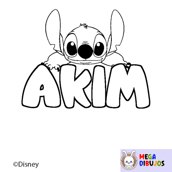 Coloraci&oacute;n del nombre AKIM - decorado Stitch