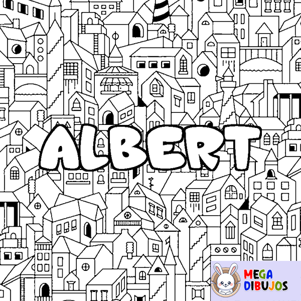 Coloraci&oacute;n del nombre ALBERT - decorado ciudad