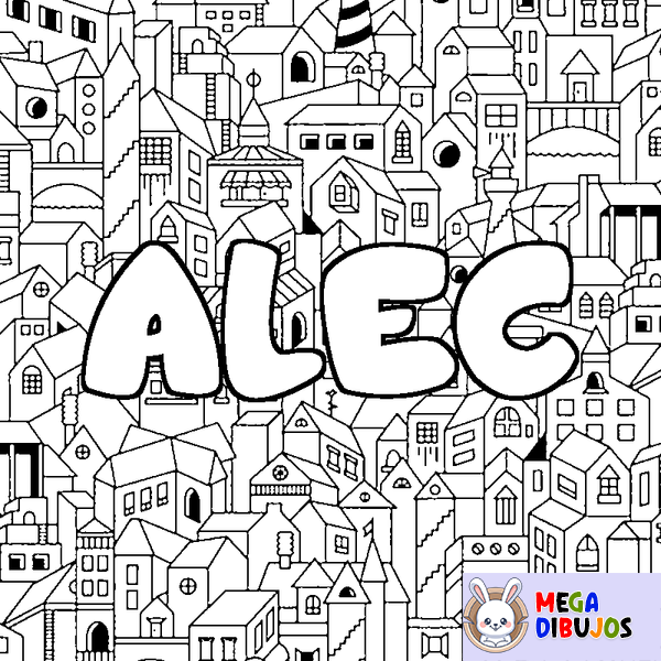 Coloraci&oacute;n del nombre ALEC - decorado ciudad