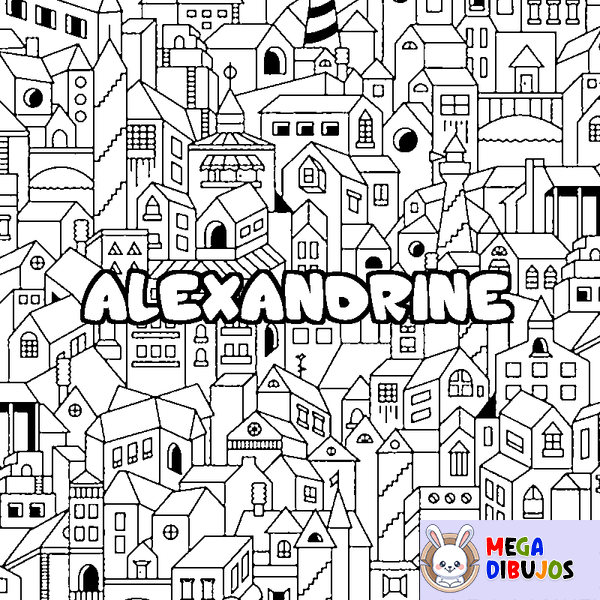 Coloraci&oacute;n del nombre ALEXANDRINE - decorado ciudad
