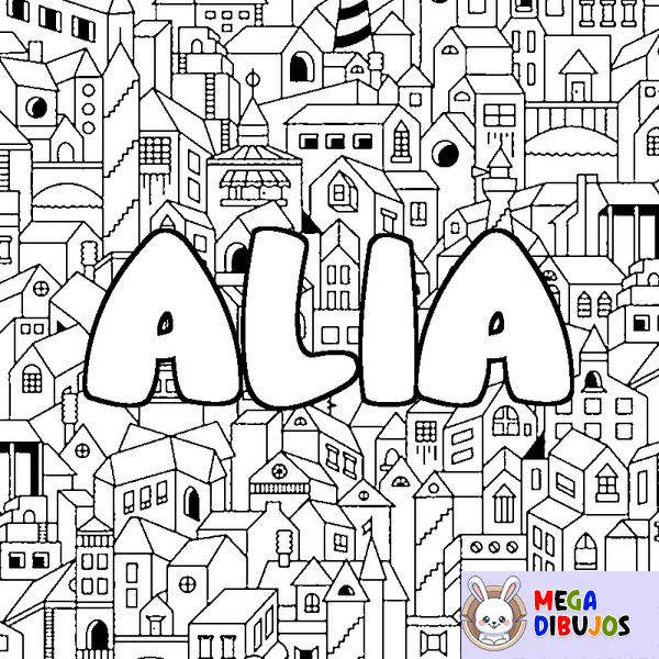 Coloraci&oacute;n del nombre ALIA - decorado ciudad