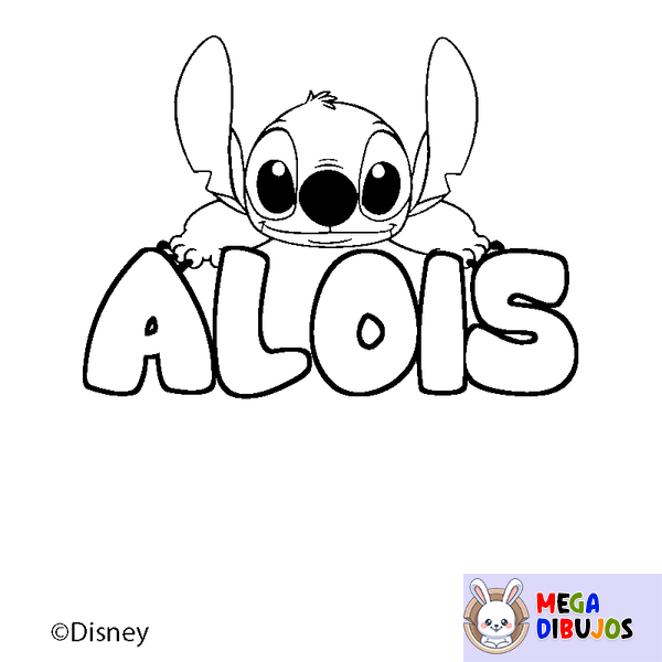 Coloraci&oacute;n del nombre ALOIS - decorado Stitch