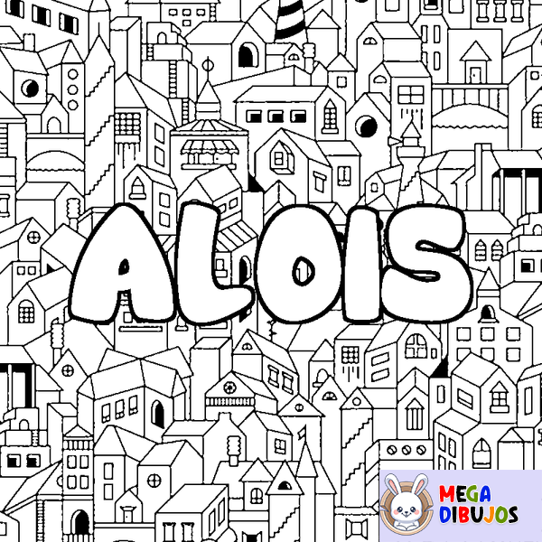 Coloraci&oacute;n del nombre ALOIS - decorado ciudad