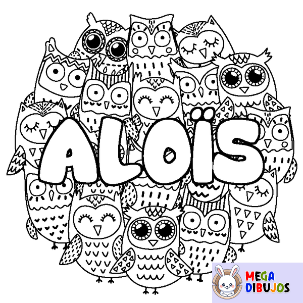 Coloraci&oacute;n del nombre ALO&Iuml;S - decorado b&uacute;hos