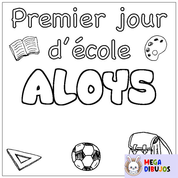Coloraci&oacute;n del nombre ALOYS - decorado primer d&iacute;a de escuela