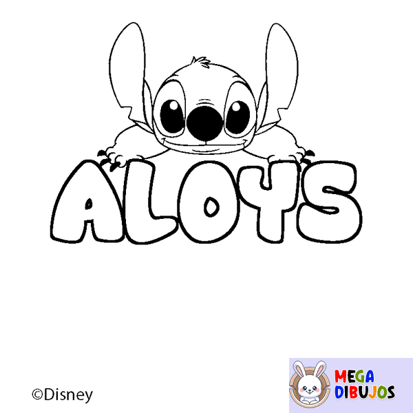 Coloraci&oacute;n del nombre ALOYS - decorado Stitch