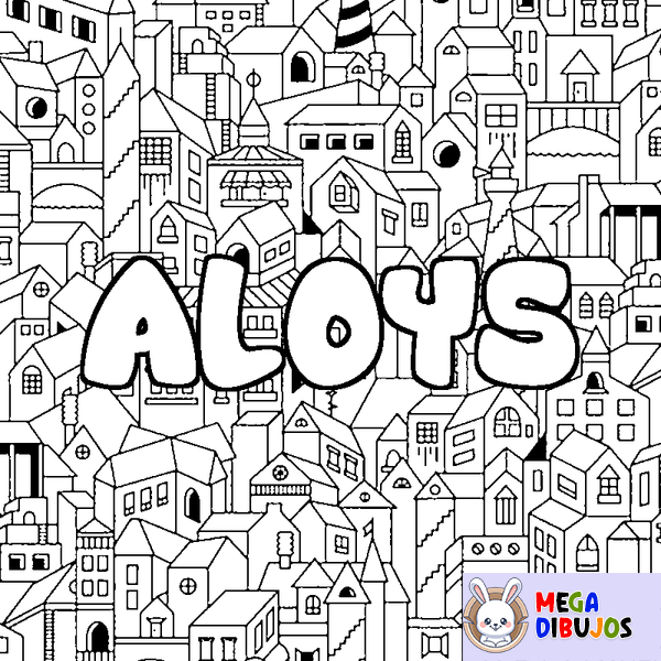 Coloraci&oacute;n del nombre ALOYS - decorado ciudad
