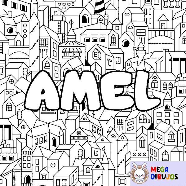 Coloraci&oacute;n del nombre AMEL - decorado ciudad