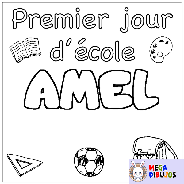 Coloraci&oacute;n del nombre AMEL - decorado primer d&iacute;a de escuela
