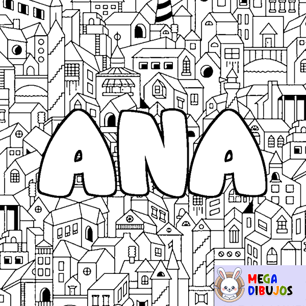 Coloraci&oacute;n del nombre ANA - decorado ciudad