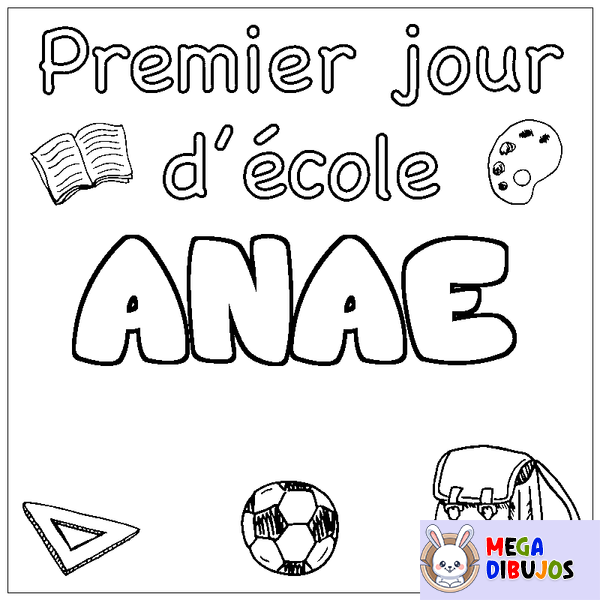 Coloraci&oacute;n del nombre ANAE - decorado primer d&iacute;a de escuela