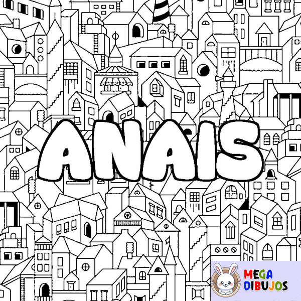 Coloraci&oacute;n del nombre ANAIS - decorado ciudad