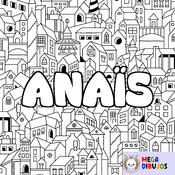 Coloraci&oacute;n del nombre ANA&Iuml;S - decorado ciudad