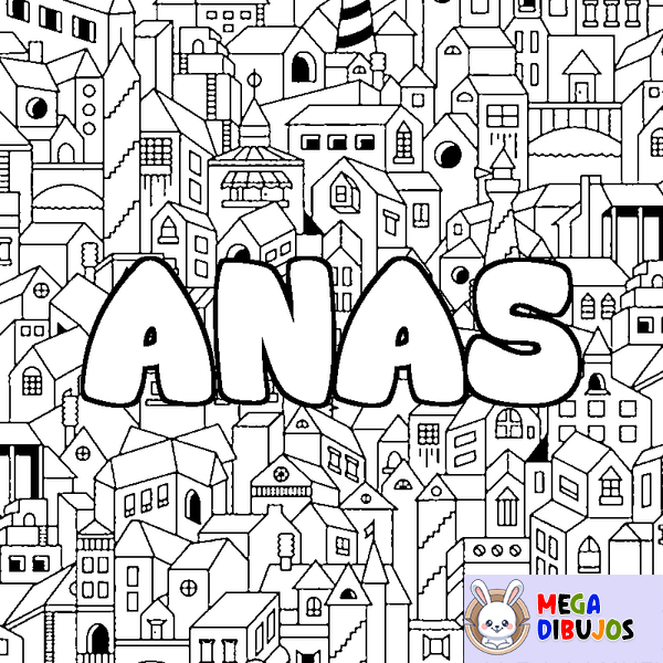 Coloraci&oacute;n del nombre ANAS - decorado ciudad
