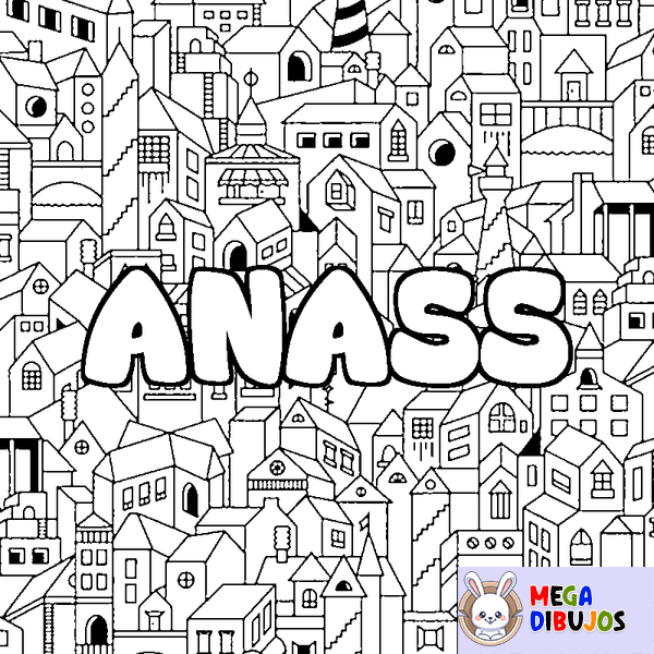 Coloraci&oacute;n del nombre ANASS - decorado ciudad