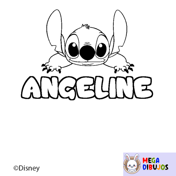 Coloraci&oacute;n del nombre ANGELINE - decorado Stitch